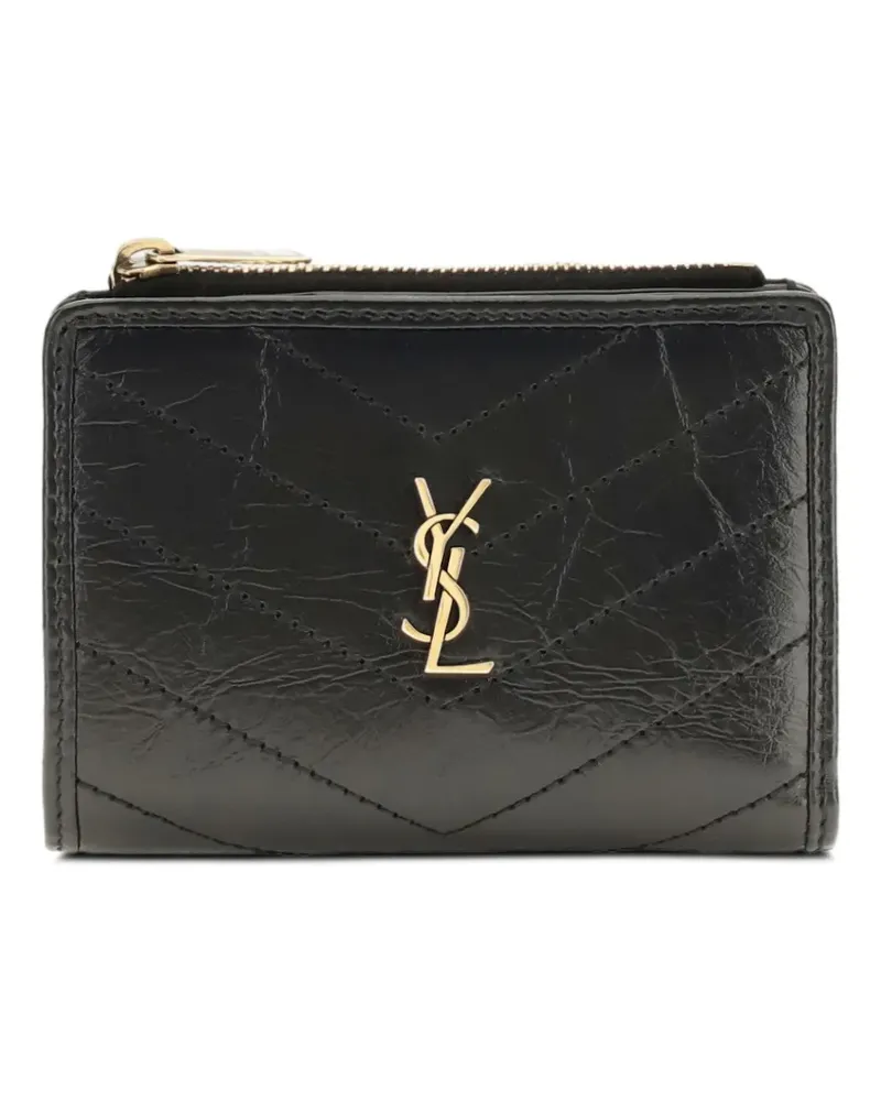 Saint Laurent Niki Portemonnaie aus Vintage-Leder - Schwarz Schwarz
