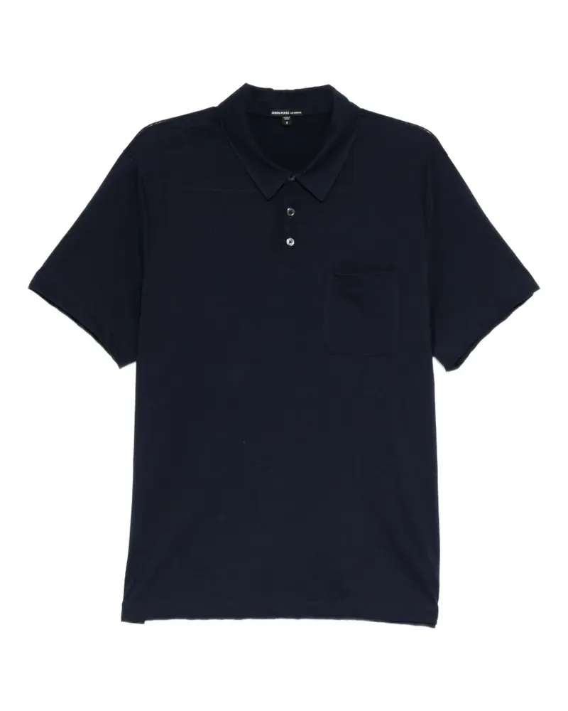 James Perse Poloshirt mit Brusttasche - Blau Blau