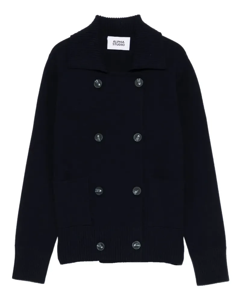 Alpha Studio Doppelreihiger Cardigan - Blau Blau