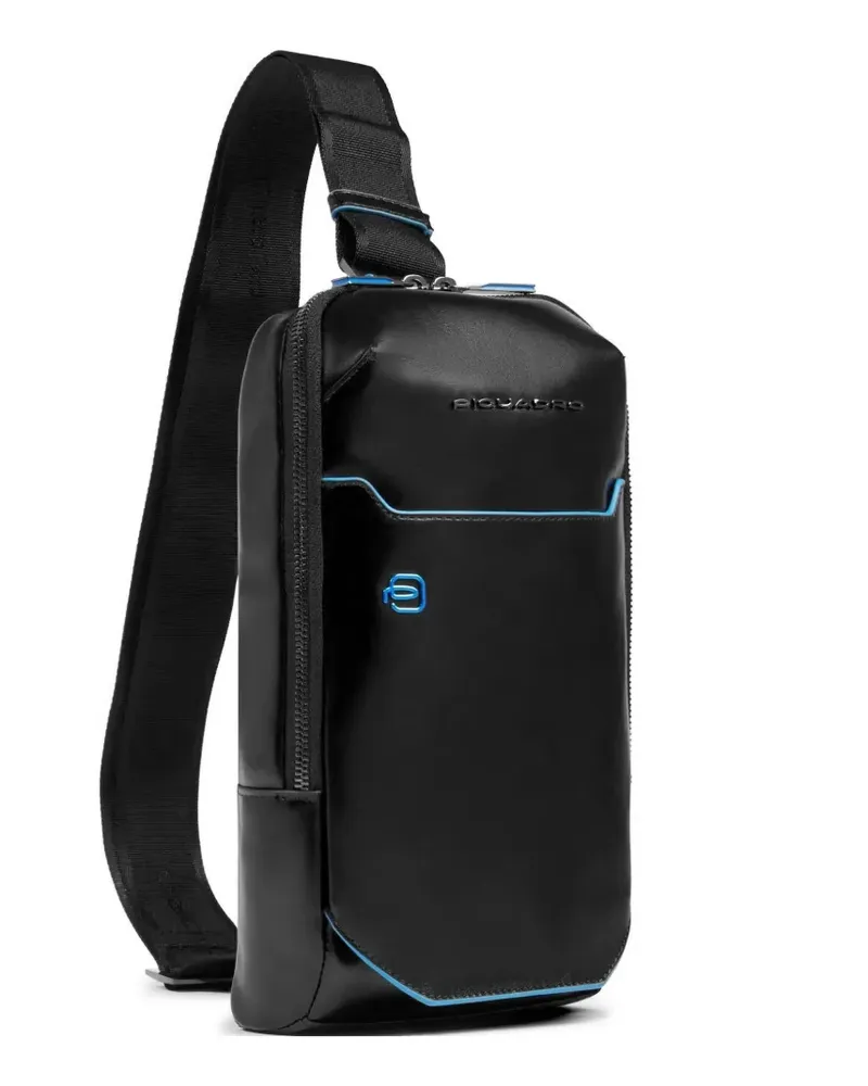 Piquadro leather crossbody bag - Schwarz Schwarz
