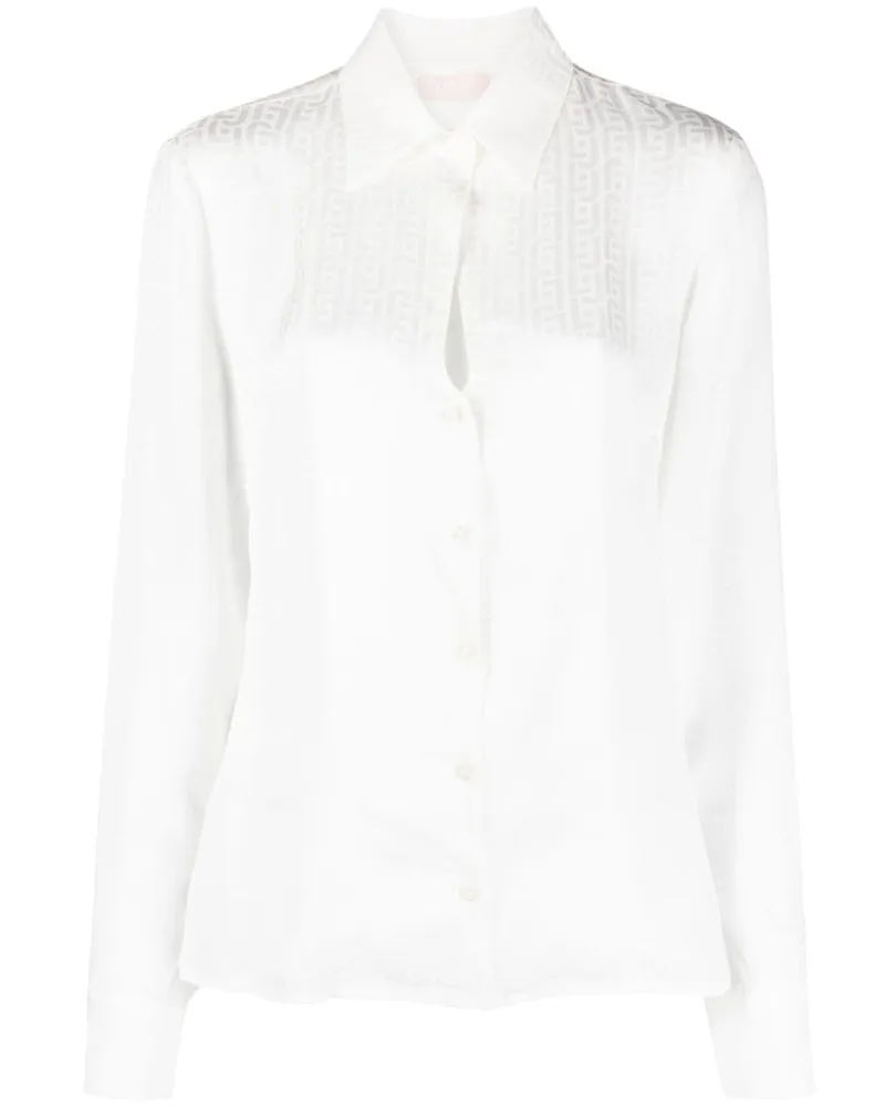 Liu Jo Jacquard-Hemd mit Satins - Weiß Weiß