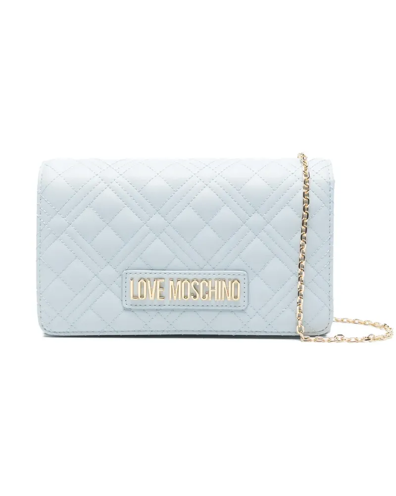 Moschino Schultertasche mit Kettenriemen - Blau Blau