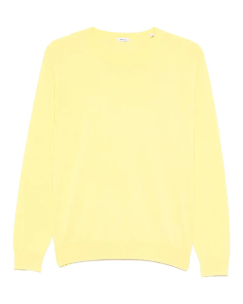 ASPESI Pullover mit Rundhalsausschnitt - Gelb Gelb