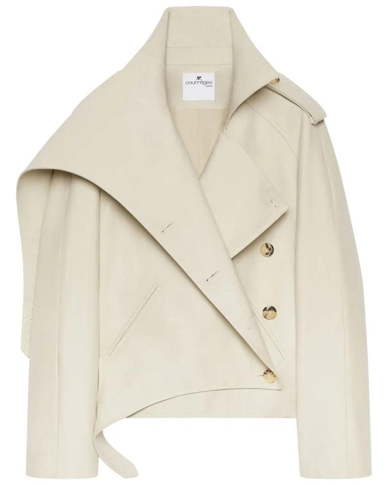 Courrèges Kurzer Oblique Trenchcoat - Nude Nude