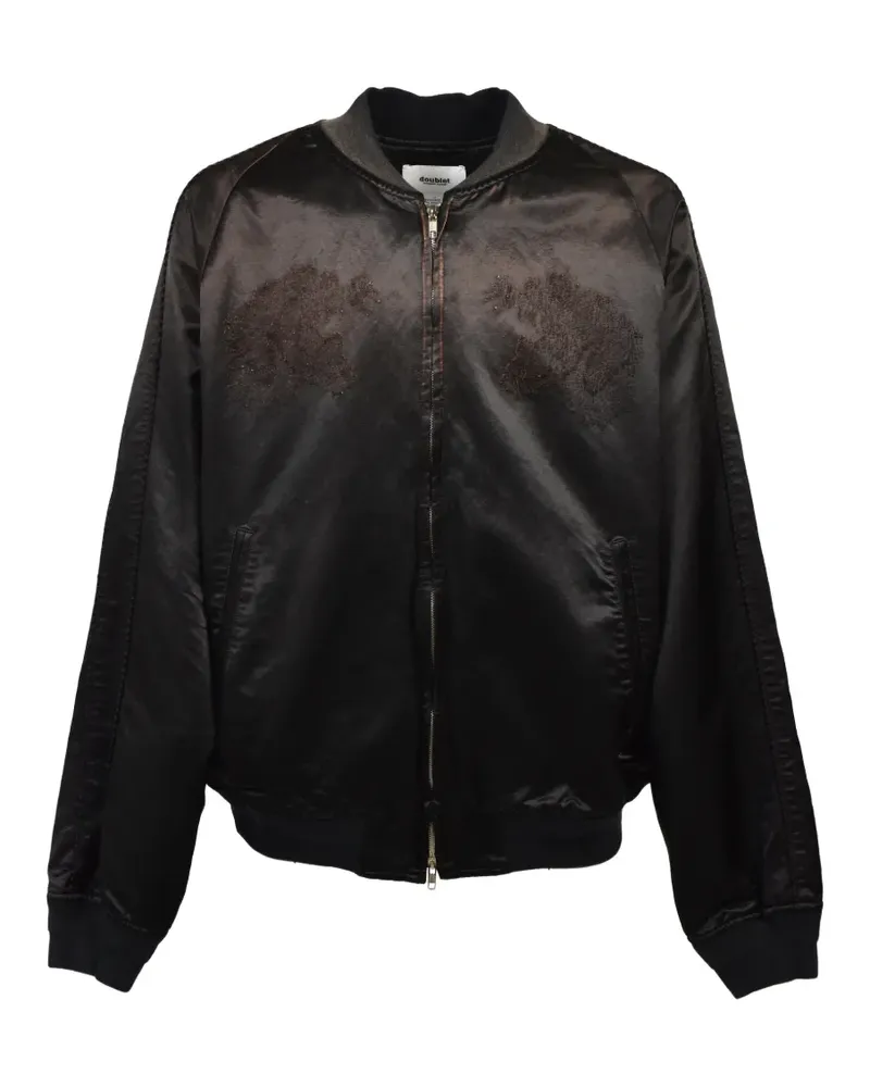 Doublet Bomberjacke in Satinoptik mit Logo - Schwarz Schwarz