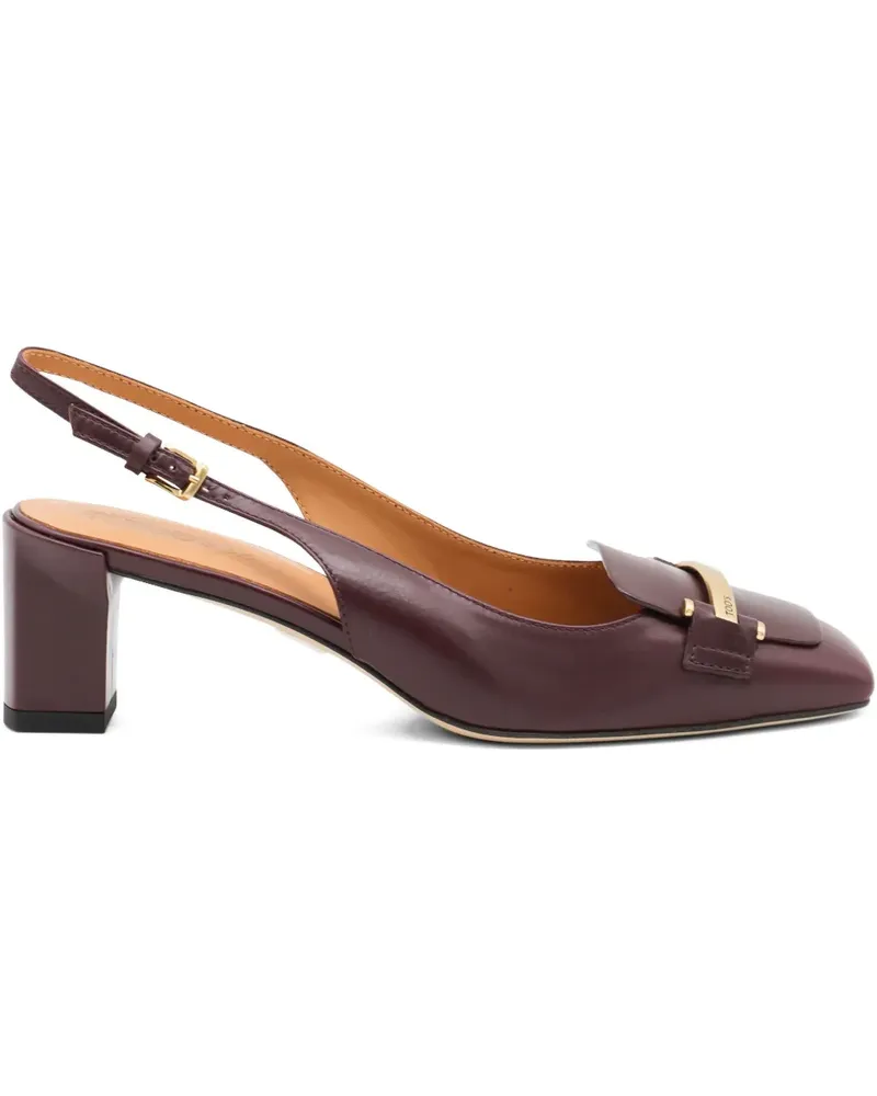 TOD'S Slingback-Pumps mit goldfarbenem Steg 50mm - Rot Rot