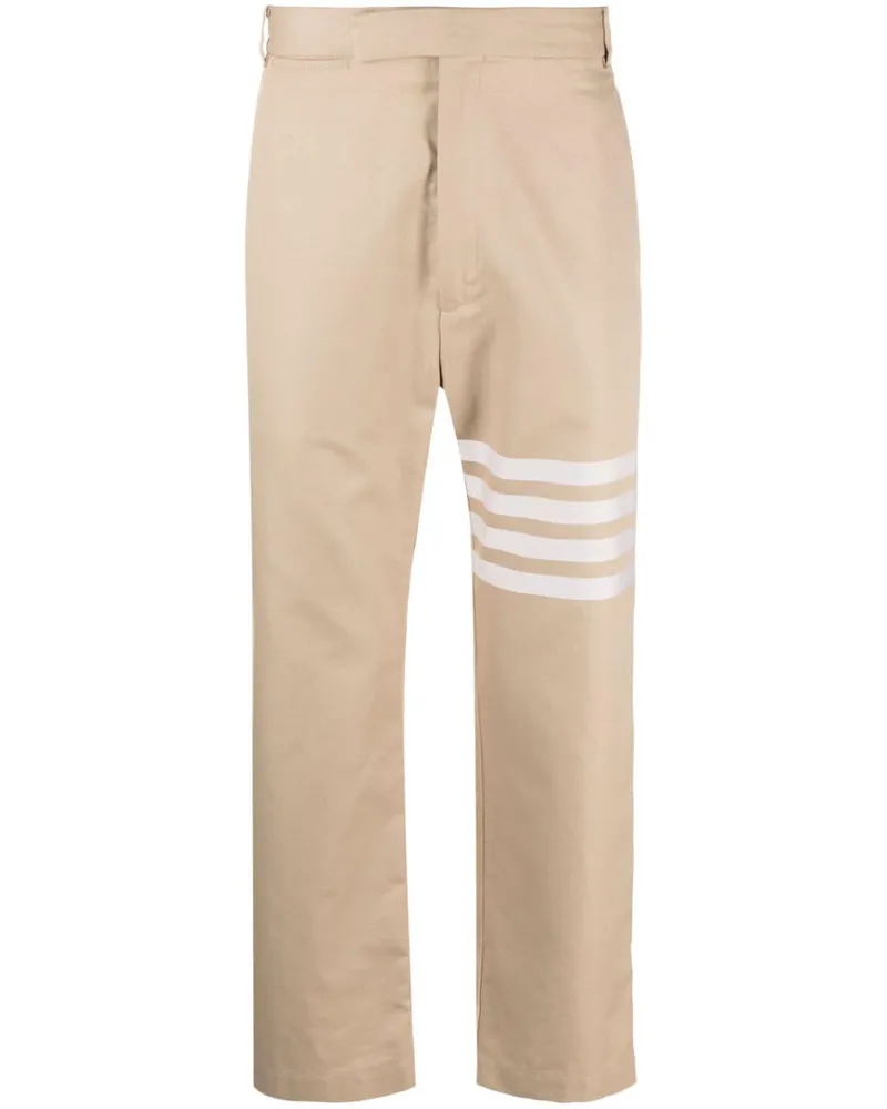 Thom Browne Gerade Hose mit Streifen - Nude Nude