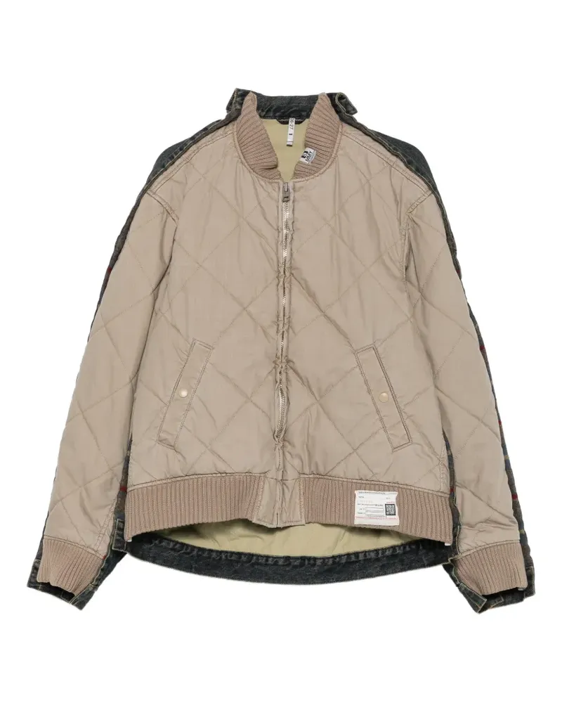 MIHARAYASUHIRO quilted layered-denim jacket - Nude Nude