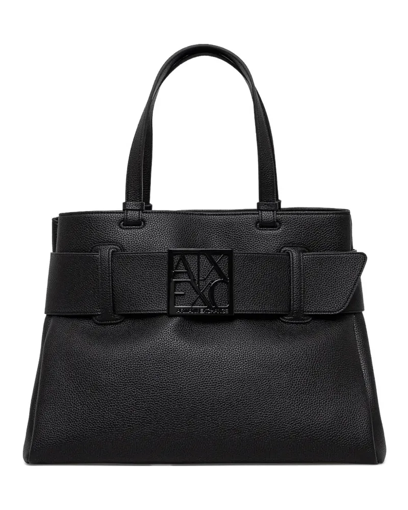 Armani Exchange Strukturierte Handtasche - Schwarz Schwarz