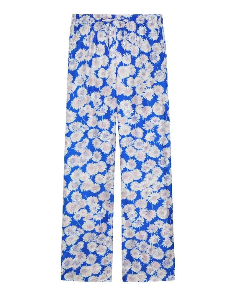 Stella McCartney daisy-print drawstring trousers - Blau Blau