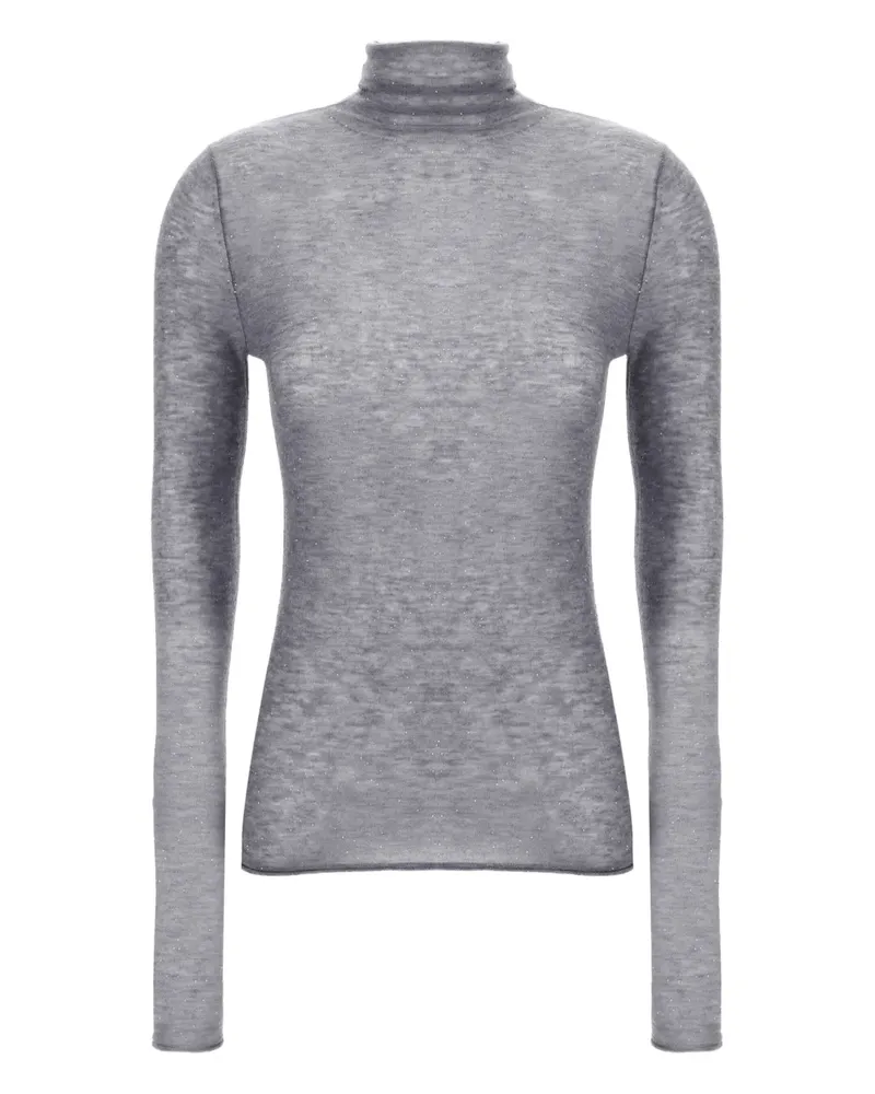 Pinko Rollkragenpullover mit Pailletten - Grau Grau