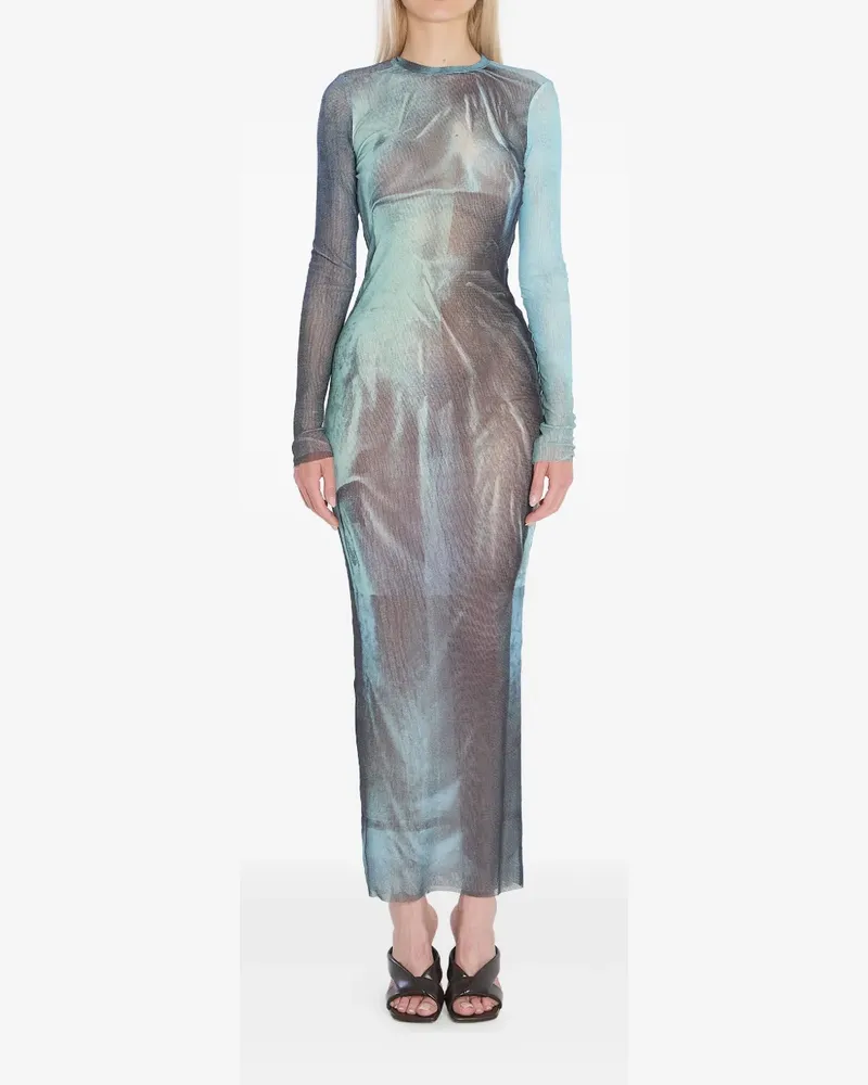 Jean Paul Gaultier Maxikleid mit Wasser-Print - Blau Blau