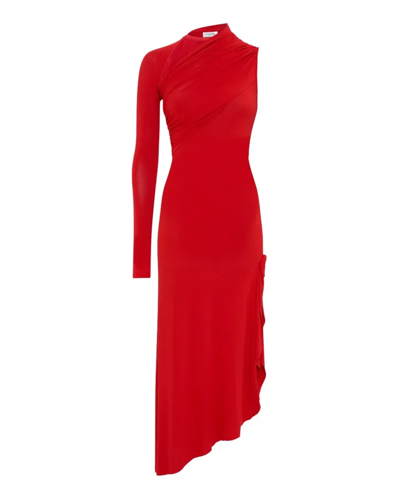 Marine Serre Asymmetrisches Midikleid mit Volants - Rot Rot
