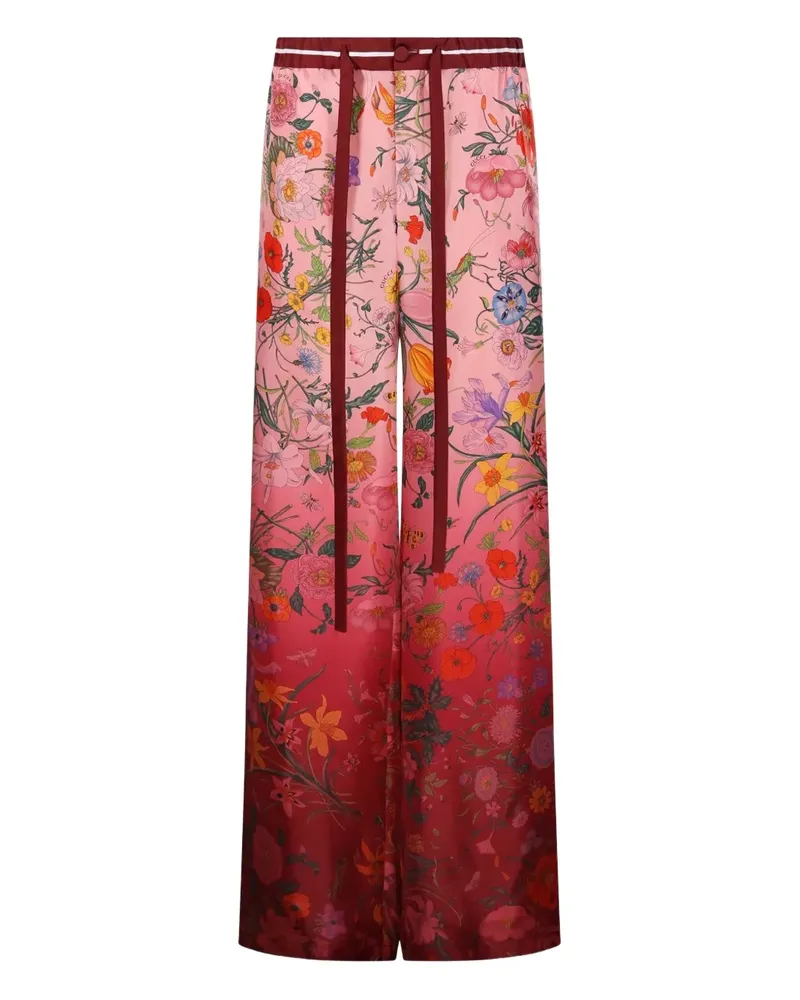 Gucci Hose mit Blumen-Print - 5057 PINK/ROSSO ANCORA/MC 5057