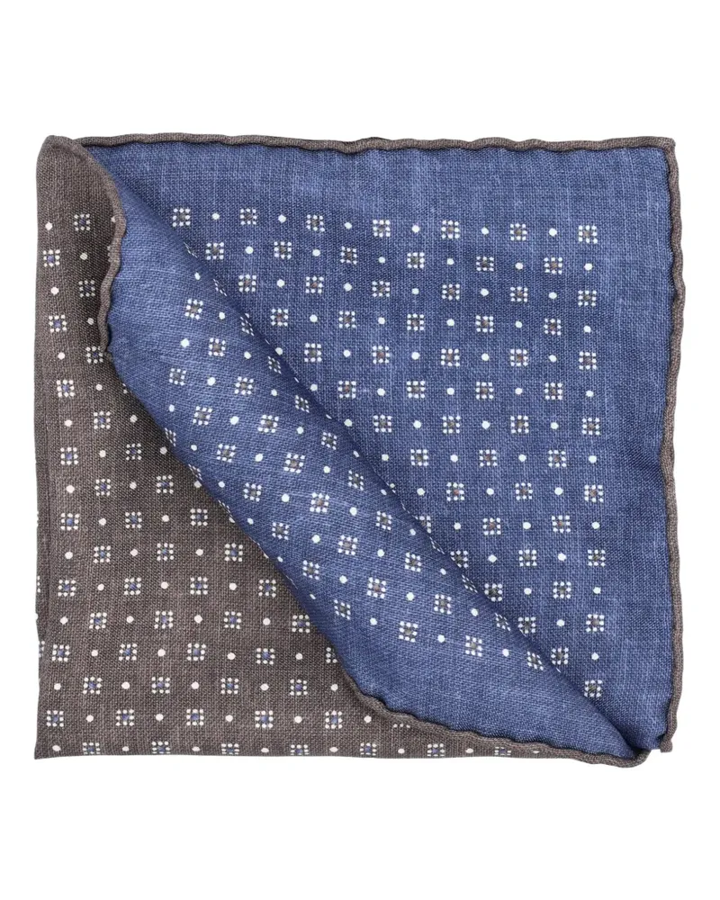 Brunello Cucinelli Seidenschal mit Print - C009 Hazelnut C009