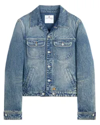 Courrèges Jeansjacke mit Logo-Patch Blau