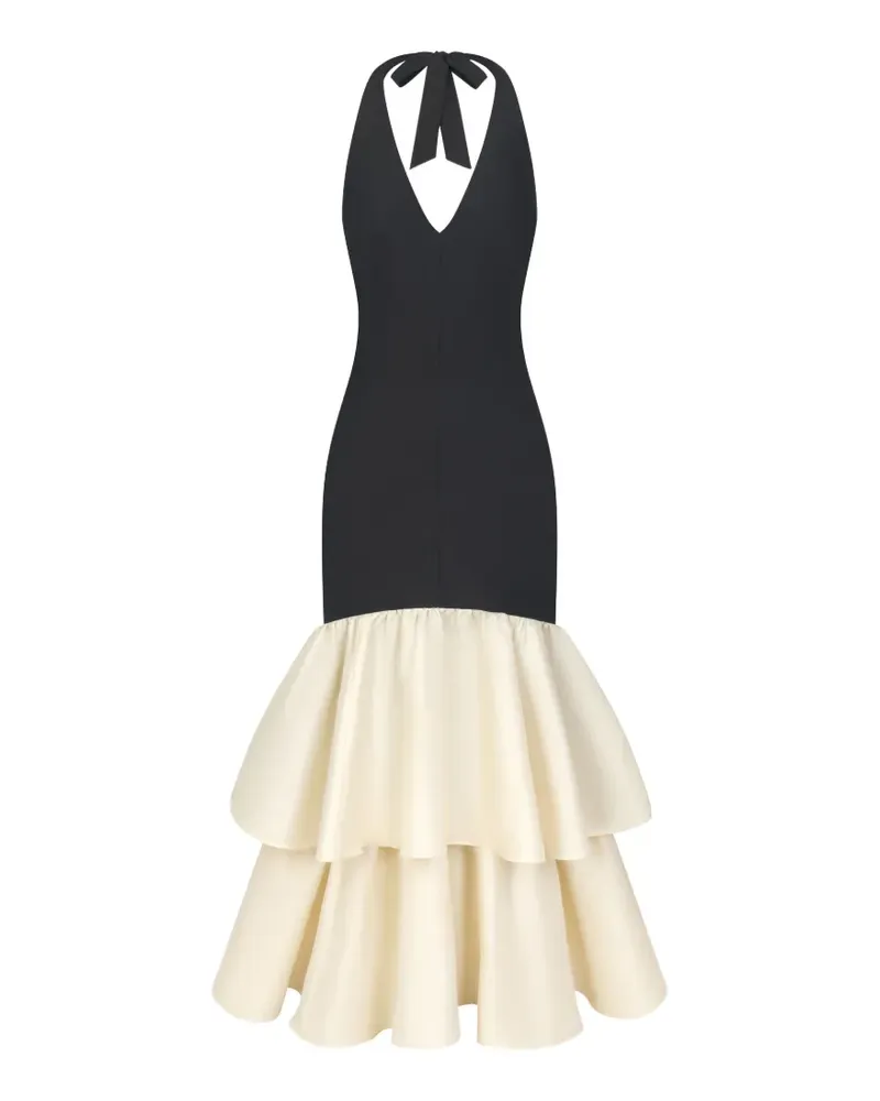 Simon Miller Gestuftes Magnolia Maxikleid aus Taft - Schwarz Schwarz
