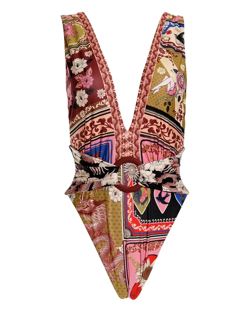 AGUA BENDITA Badeanzug mit Patchwork-Print - MULTICOLOR Multicolor