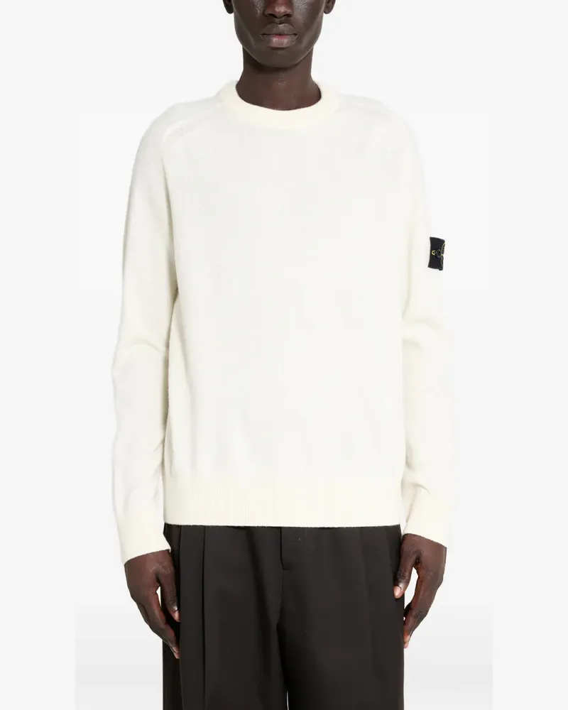 Stone Island logo-patch crewneck sweater - Weiß Weiß