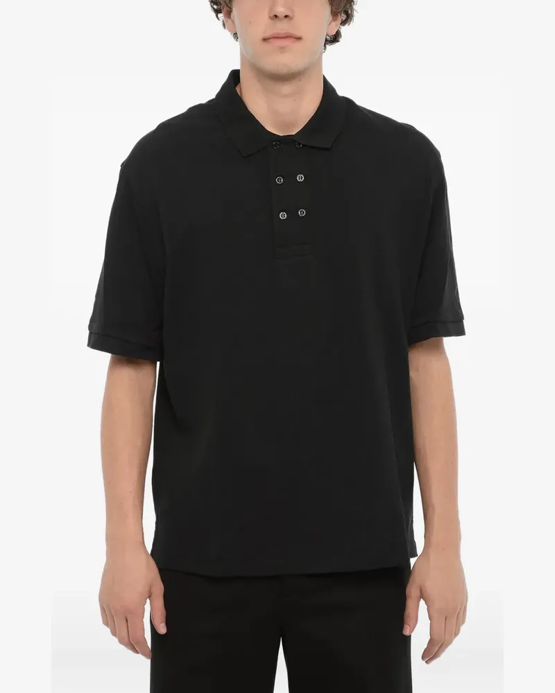 Neil Barrett piqué cotton polo shirt - Schwarz Schwarz
