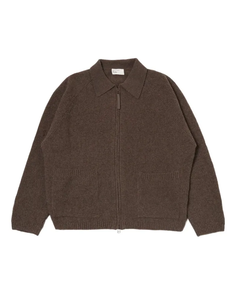 Universal Works zip-front ribbed cardigan - Braun Braun