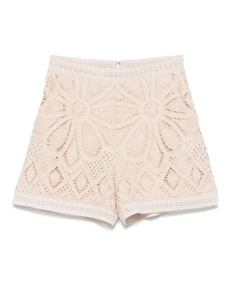 Pat Bo Gehäkelte Shorts mit Blume - Nude Nude