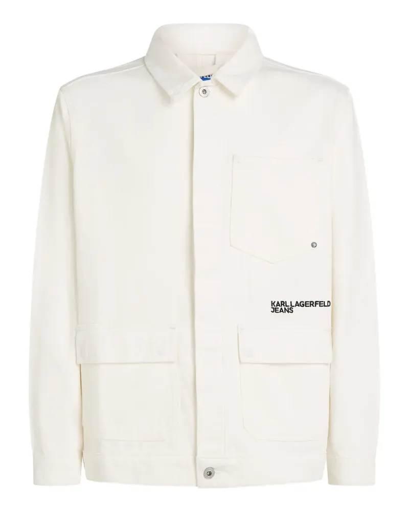Karl Lagerfeld logo-print cotton jacket - Weiß Weiß