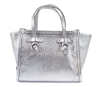 Strukturierte Handtasche - Silber