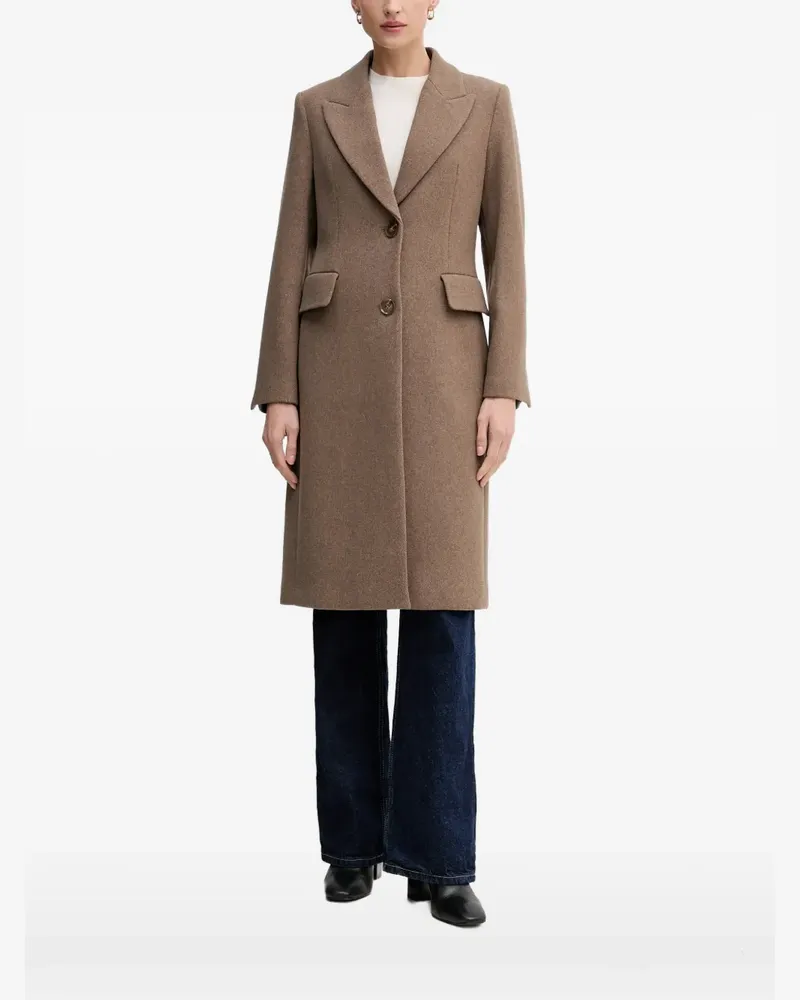 Sisley buttoned flap-pockets single-breasted coat - Braun Braun