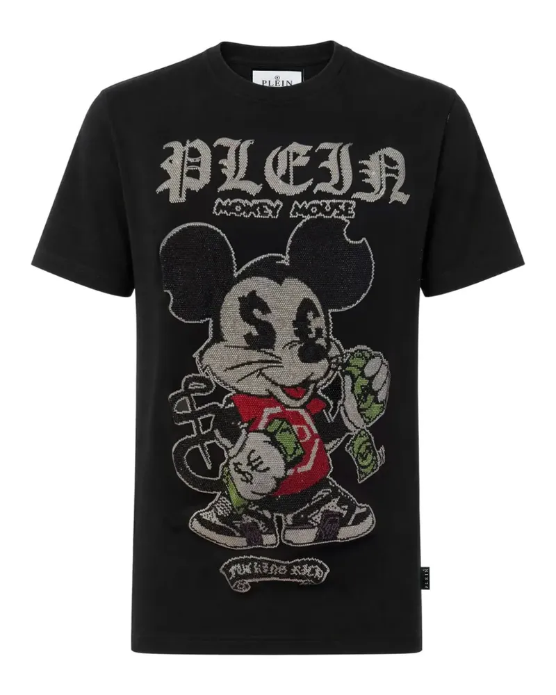 Philipp Plein Money Mouse T-Shirt mit Strass - Schwarz Schwarz