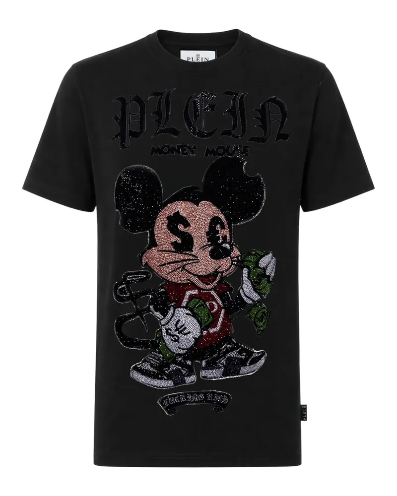 Philipp Plein Money Mouse T-Shirt mit Strass - Schwarz Schwarz