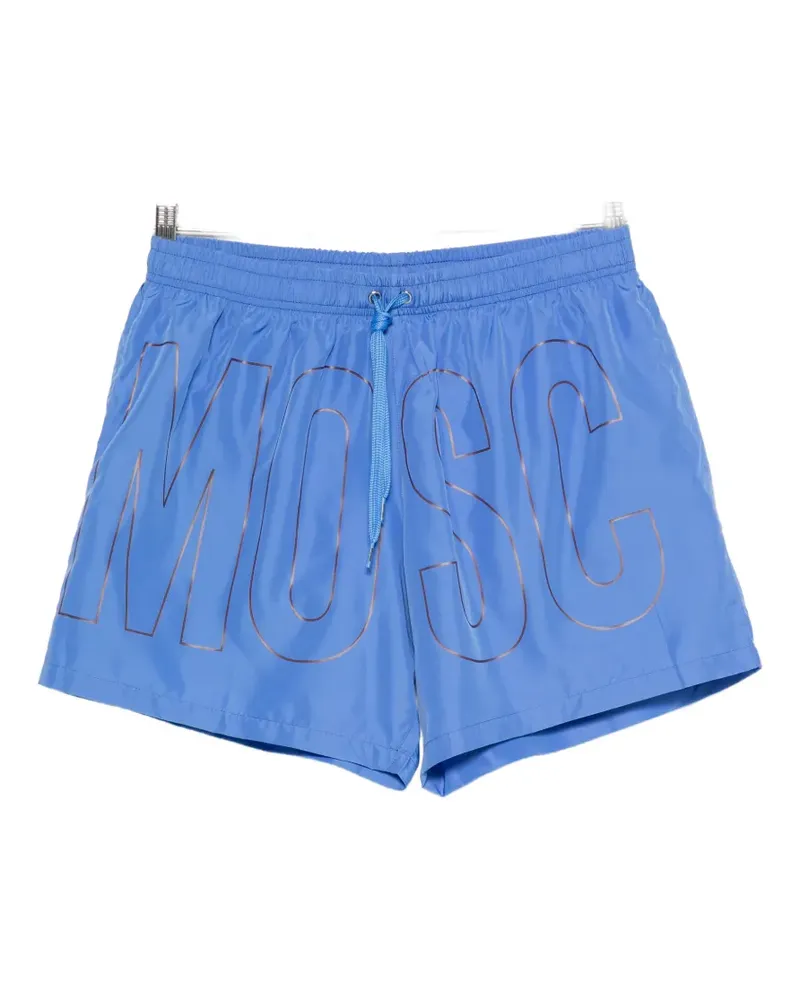 Moschino logo-print swim shorts - Blau Blau