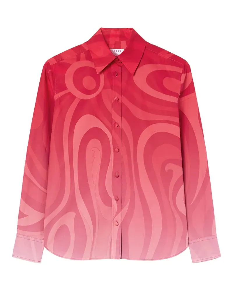 Emilio Pucci Marmo degradé-print popeline shirt - Rot Rot