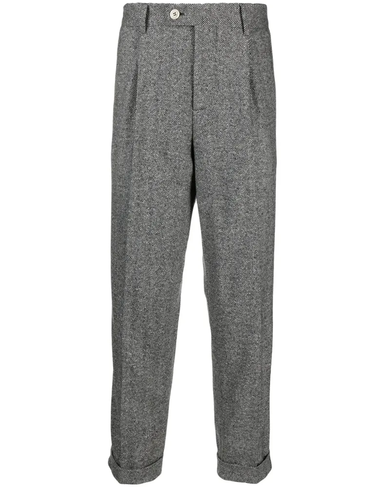Brunello Cucinelli Hose mit Fischgrätenmuster - Grau Grau