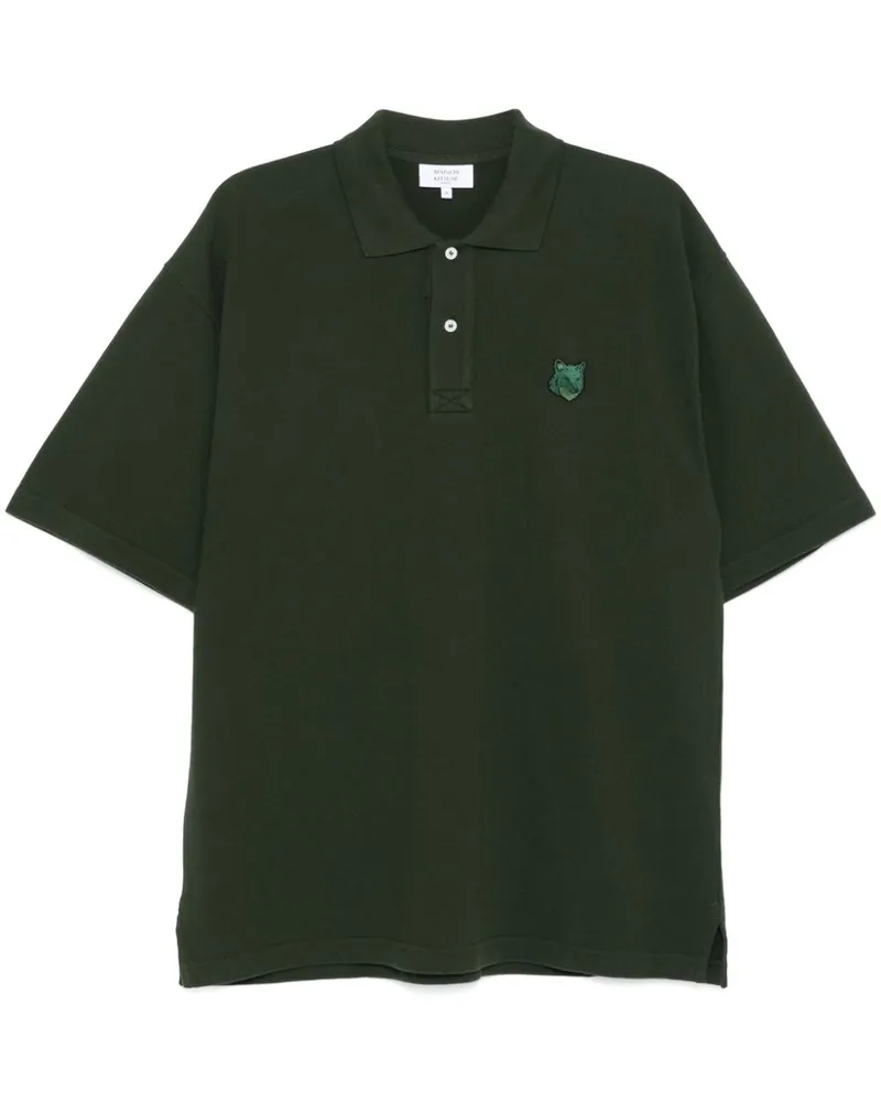 Kitsuné Poloshirt mit Bold Fox Head-Patch - Grün Grün