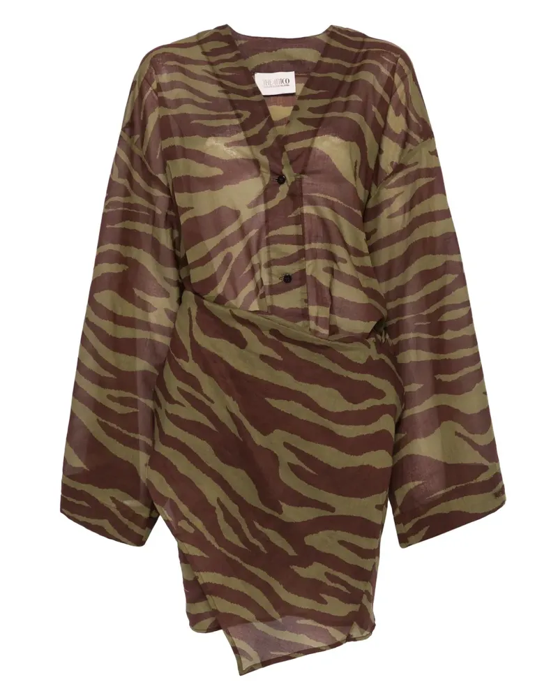 ATTICO Minikleid mit Zebra-Print - Braun Braun