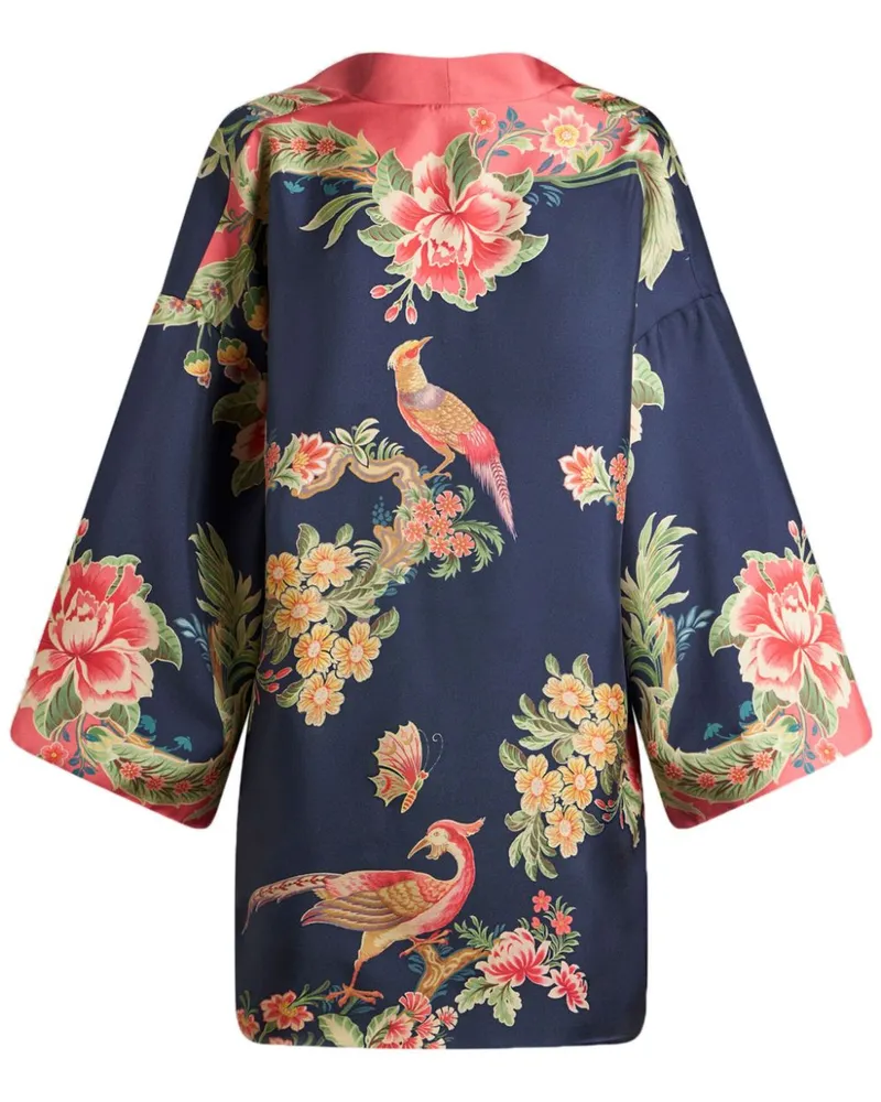 Etro Seidenkleid mit Blumen-Print - Blau Blau