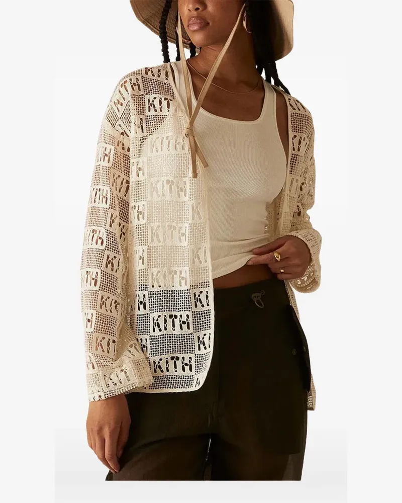 KITH Jace logo-details lace shirt - Nude Nude