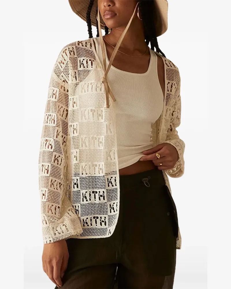 KITH Jace Spitzenhemd mit Logo-Details - Nude Nude