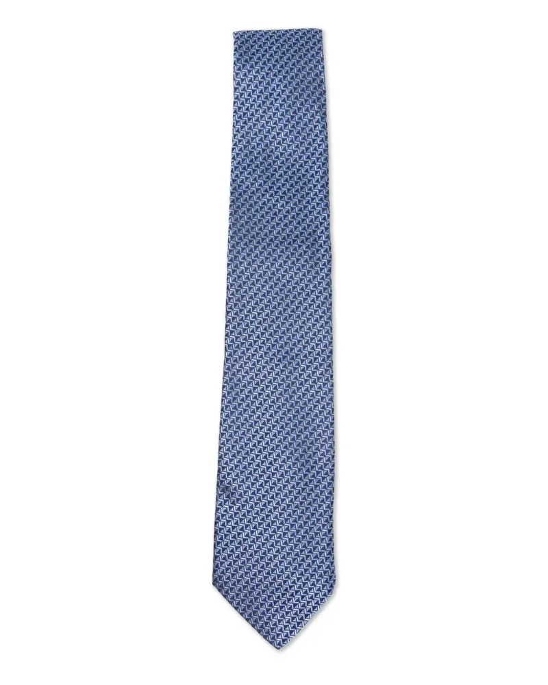 Canali Gemusterte Krawatte - Blau Blau