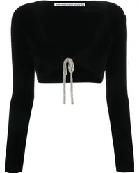 Alexander Wang Cropped-Cardigan mit Kristallen Schwarz