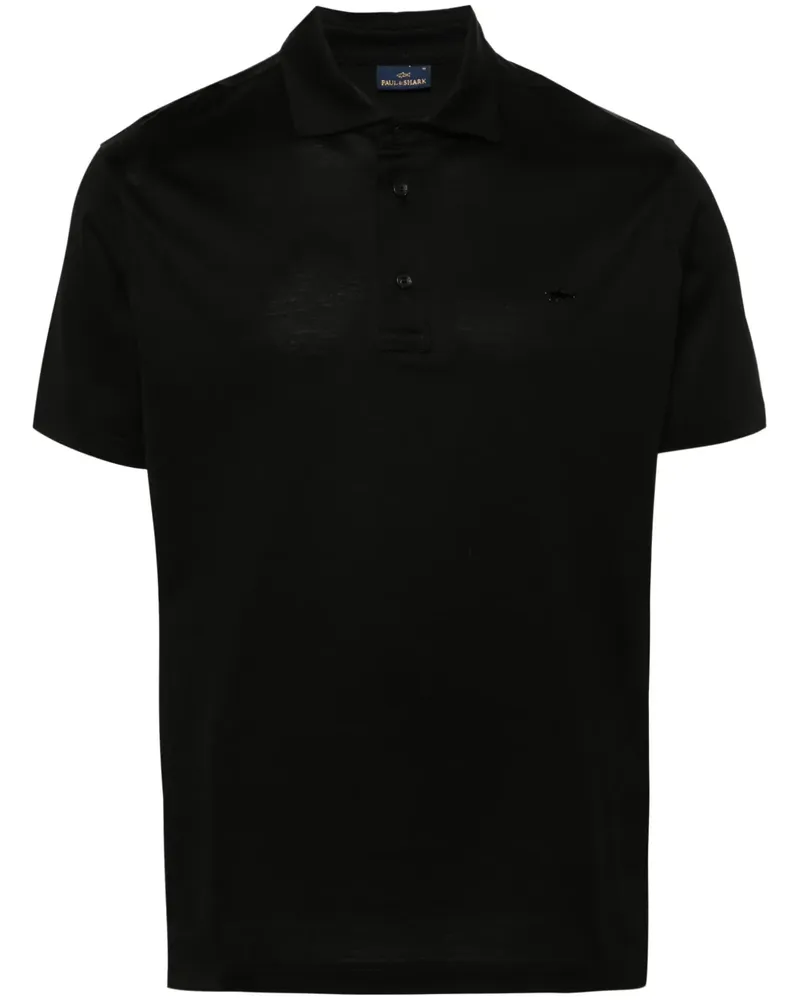 Paul & Shark Poloshirt mit Logo-Schild - Schwarz Schwarz