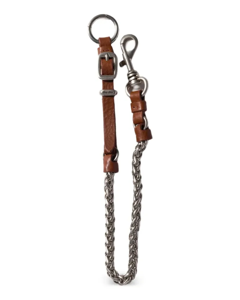 Miu Miu Schlüsselanhänger mit Logo-Gravur - Silber Silber