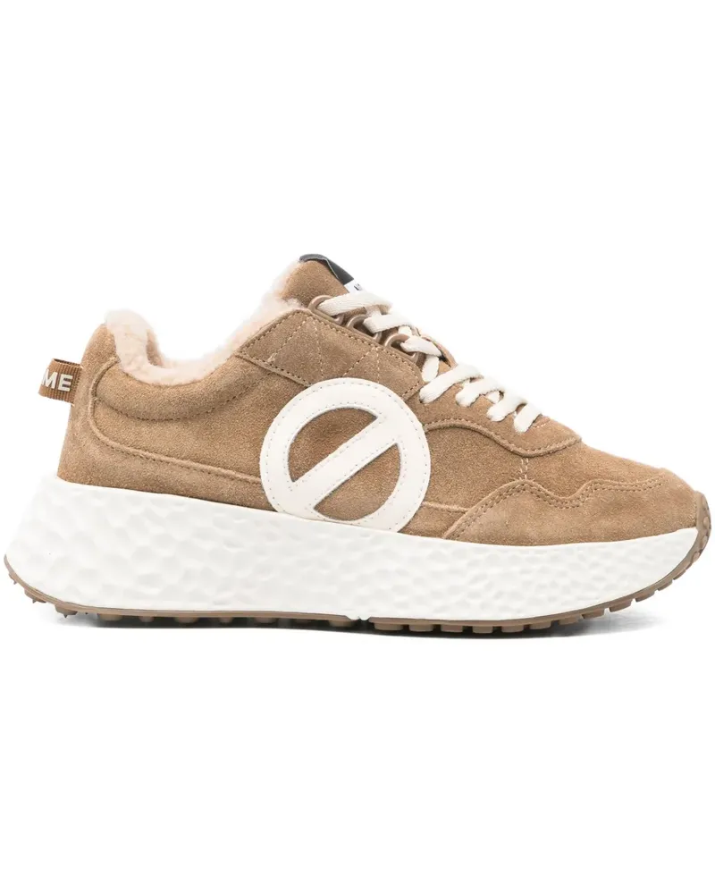 No Name suede circular-logo sneakers - Braun Braun