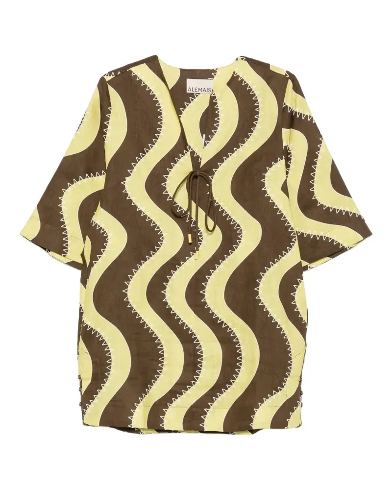 ALEMAIS Frankie wave-print mini dress - Braun Braun