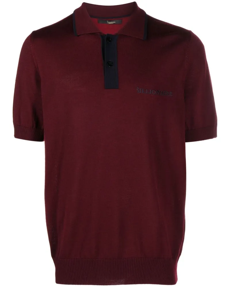 Billionaire Merino-Poloshirt mit Logo-Stickerei - Rot Rot