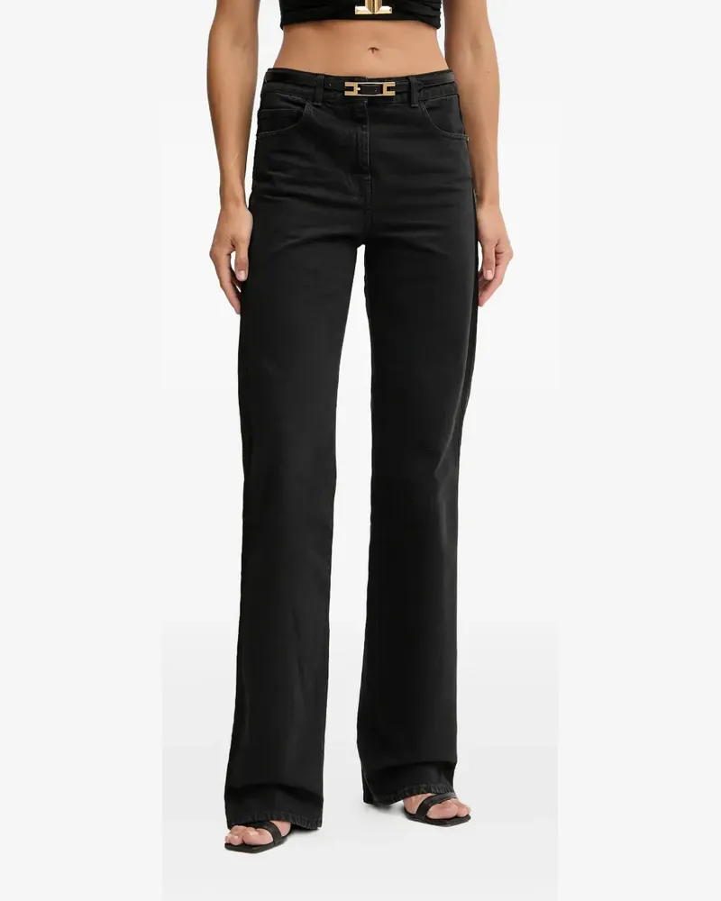 Elisabetta Franchi Jeans mit Gürtel - Schwarz Schwarz