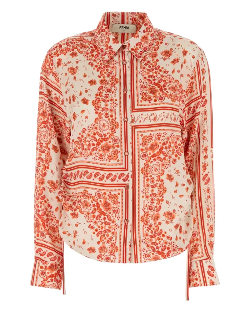 Fendi Hemd aus Seide mit Paisley-Print - Orange Orange