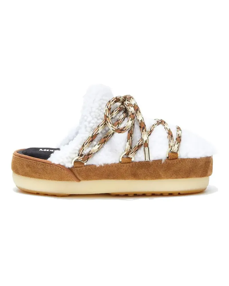 Moon Boot Mules mit Shearling - Braun Braun