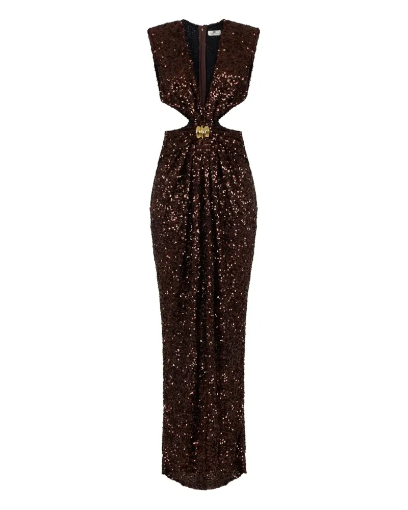 Elisabetta Franchi Kleid mit Pailletten - Braun Braun
